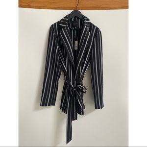 Striped Belted Blazer